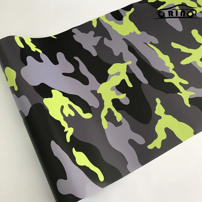 Black Yellow Grey Camouflage Vinyl Sticker Car Film Wrap With Air Bubble Adhesive ORINO WRAPS