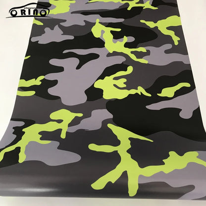 Black Yellow Grey Camouflage Vinyl Sticker Car Film Wrap With Air Bubble Adhesive ORINO WRAPS