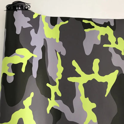 Black Yellow Grey Camouflage Vinyl Sticker Car Film Wrap With Air Bubble Adhesive ORINO WRAPS