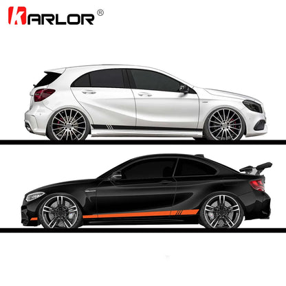 2pcs/lot 220x8cm Stripe Style Side Stripes Car Both Body Stickers Decal Car Wrap Vinyl Film Automobiles Products Car Accessories