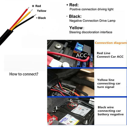 2pcs LED DRL Car Daytime Running Light Flexible Waterproof Headlights 12V